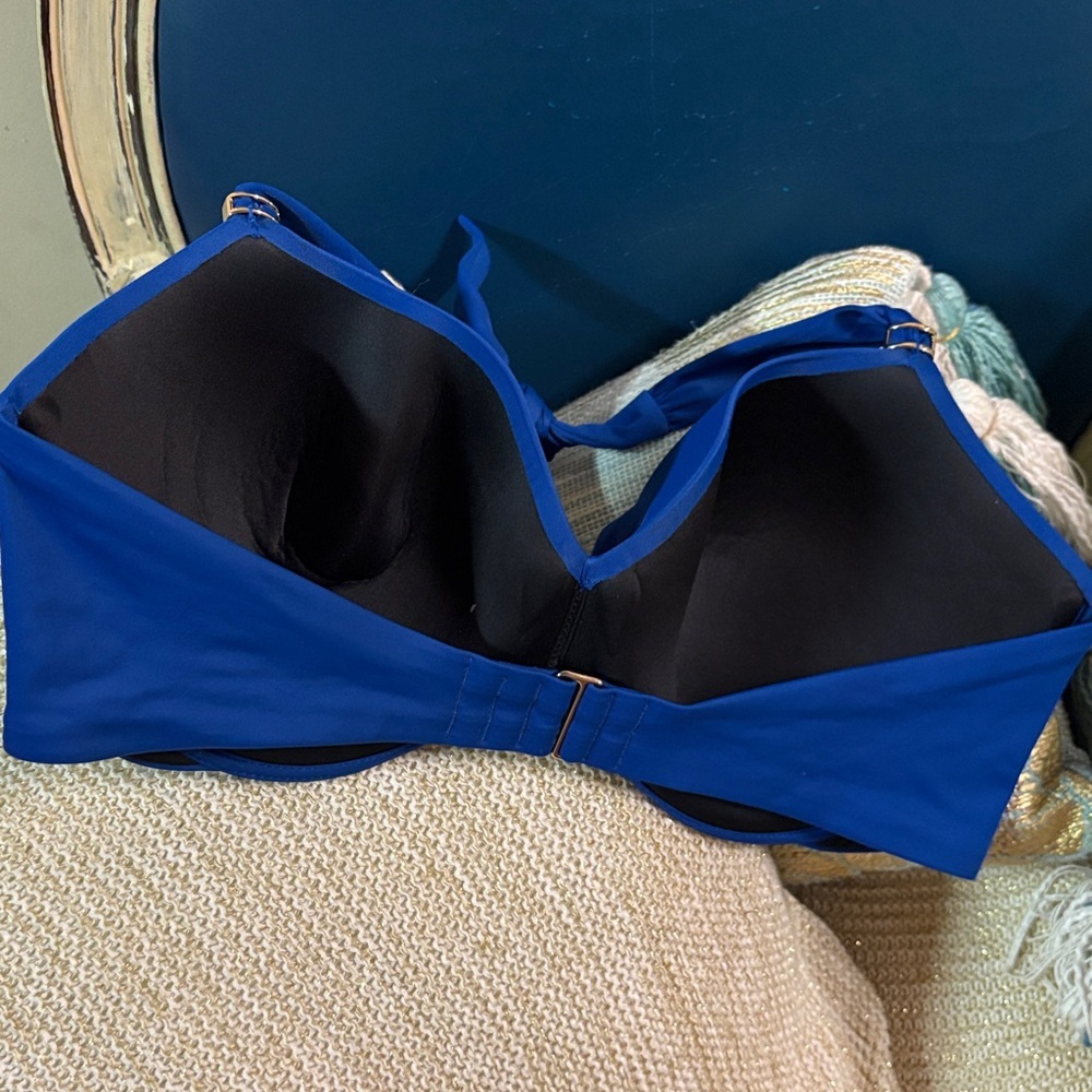 Victoria's Secret Blue Halter Push Up Bikini Top 38DD - Picture 6 of 11